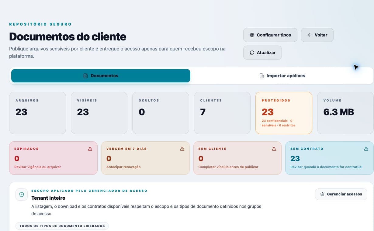 Captura relacionada à rota /documents/configuracao